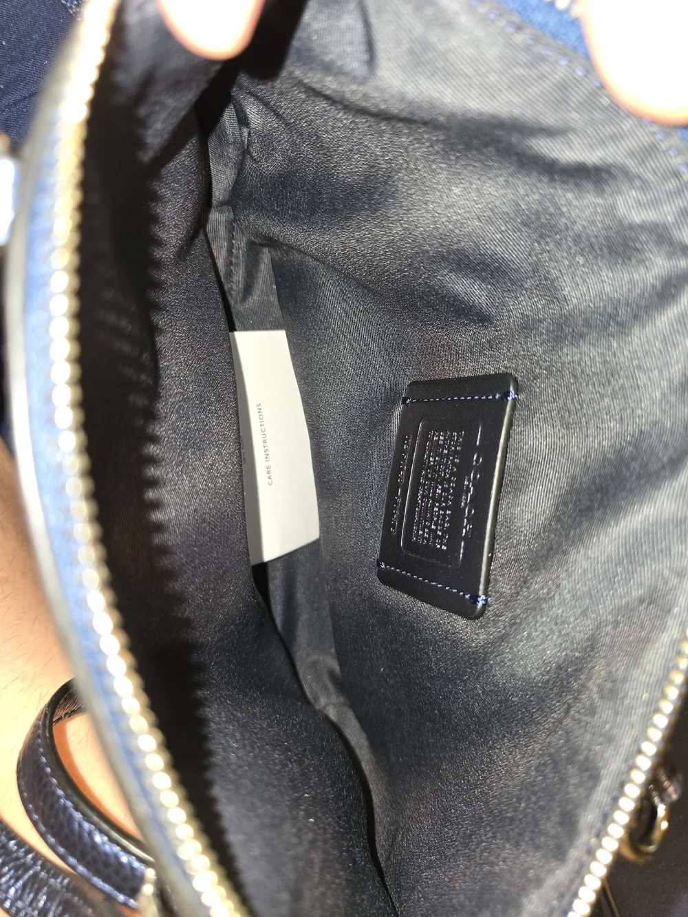 Coach Navy Blue Leather Shoulder Tote